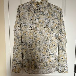 Kenzo men’s long sleeve casual button down shirt Dynamic multicolored slim fit